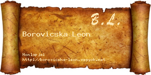 Borovicska Leon névjegykártya
